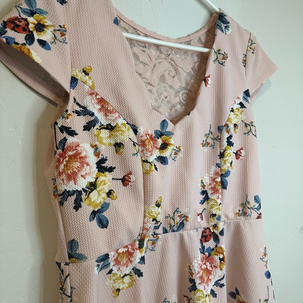 Floral Pink Mini Dress - Picture 4 of 6